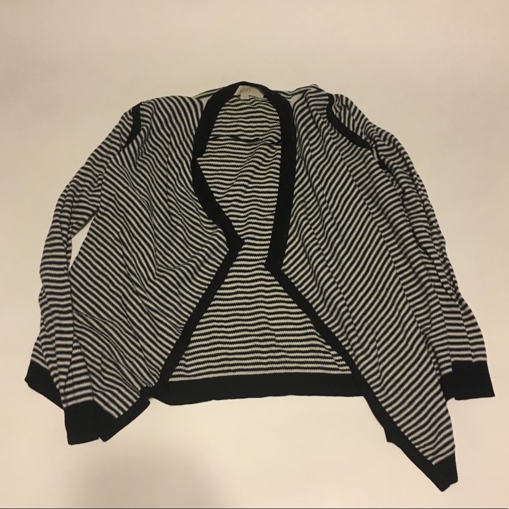 Ann Taylor LOFT Navy Draped Cardigan L